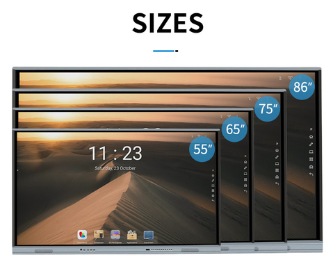 TFT LED 75'' interaktywny monitor z ekranem dotykowym Android 11 z komputerem AIO, technologią IR, wbudowaną kamerą
