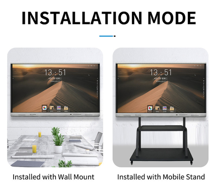TFT LED 75'' interaktywny monitor z ekranem dotykowym Android 11 z komputerem AIO, technologią IR, wbudowaną kamerą