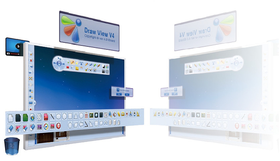Tablica interaktywna Multi Touch School T Series 10 punktów w kolorze srebrnym z oprogramowaniem do nauczania