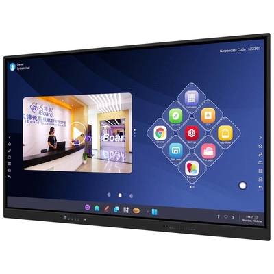 65 75 86 98 cali LCD Smart Board Interaktywny 4mm Szkło hartowane Android Windows 10/11 Pro Touch Finger Smart Monitor