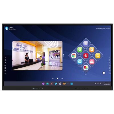 65 75 86 98 cali LCD Smart Board Interaktywny 4mm Szkło hartowane Android Windows 10/11 Pro Touch Finger Smart Monitor