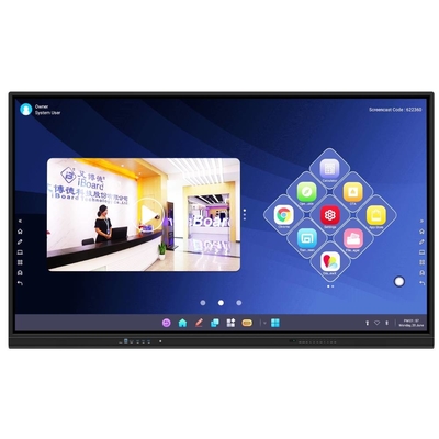 IBoard 75-TE-QS dla Bułgarii 400cd/m2 48MP kamera i 8 mikrofonów wbudowany z Androidem 13 4+32G ram i pamięć masowa dla szkół
