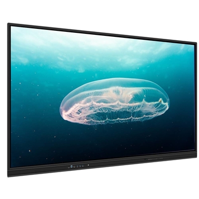 Interaktywny płaski panel 98 105 110 Inch Android wygrywa laptop bezprzewodowy udostępnij RJ45 MIC wraz z potężnym oprogramowaniem dla klasy konferencyjnej Online e-learning