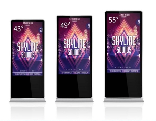 43-calowy wyświetlacz cyfrowego sygnalizacji podłogowej 178 stopni zatwierdzenie FCC Kiosk reklamowy pojemnościowy dotykowy z systemem Android lub Windows