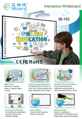 120 kropek/sekundę Cursor Blink Rate IR Interaktywna tablica z aluminiowym stopem żelaza i CCC/CE/FCC/RoHs Szkoła certyfikacji Interaktywna tablica biała