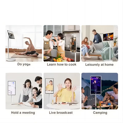 IBoard 27 32 Inch Android 13 Panel dotykowy w komórce Smart TV LCD Monitor ekranu dotykowego Rollable Rollable Stand Rotate z baterią