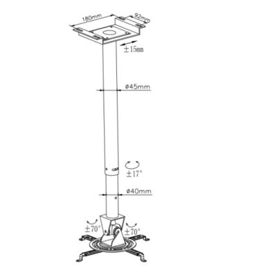 Projektor Ramię Wspieranie sufitu uniwersalne do projektoru laserowego Zmiennik 60~95 cm