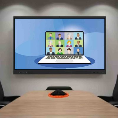 65-calowy ekran dotykowy Smart Board Interaktywny panel wyświetlający z zintegrowaną kamerą i mikrofonem do edukacji na odległość Centrum szkoleniowe e-learning Spotkania wideo i współpraca cyfrowa
