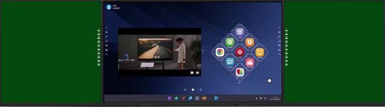 IBoard 4K 75-calowy wyświetlacz z połączonymi płytami bocznymi Zielony Czarny Biały Kolor Android System Windows Składany do edukacji