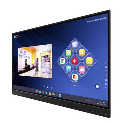 Iboard YL5W-75 Broszura dla Android 13.0 8G 128G 500cd/m2 Z głośnikiem Wifi Kamera i Mikrofon Do Projektów szkolnych Spotkań biurowych Użytku