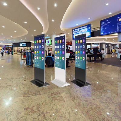 Wysokiej jakości 55 65 Inch Podłoga Stojący Wnętrze Reklama LCD Grając Totem Digital Signage HD Reklama Kiosk 4k Touch Display
