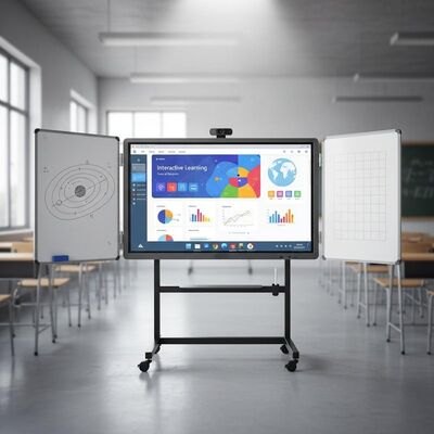 IBoard 4K 75-calowy wyświetlacz z połączonymi płytami bocznymi Zielony Czarny Biały Kolor Android System Windows Składany do edukacji