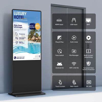 iBoard 43-calowy stojak podłogowy pionowy ekran dotykowy LCD inteligentny ekran reklamowy cyfrowy wyświetlacz reklamowy odtwarzacz