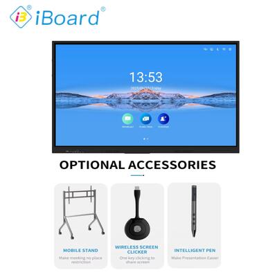Iboard LCD Smart Board 75-calowy interaktywny panel dotykowy do klas z pakietem oprogramowania edukacyjnego