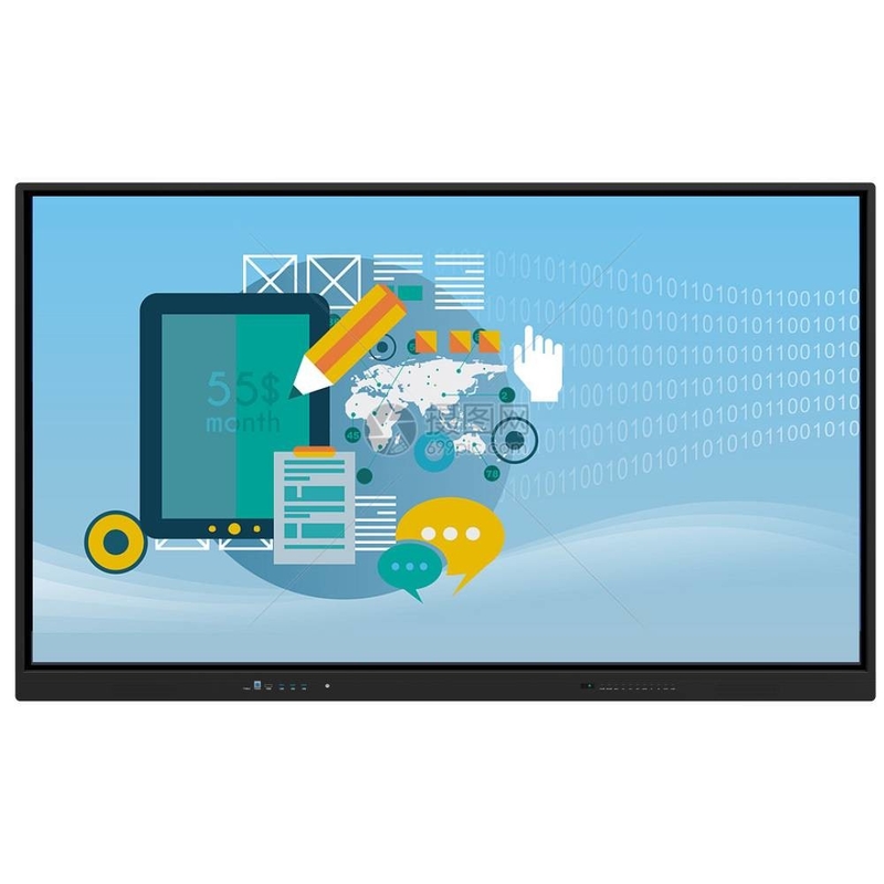 Interactive Touch Screen Monitor 86 Inch Android 13 4+32G 50 Touch Points Whiteboard Backlight Display For School Office