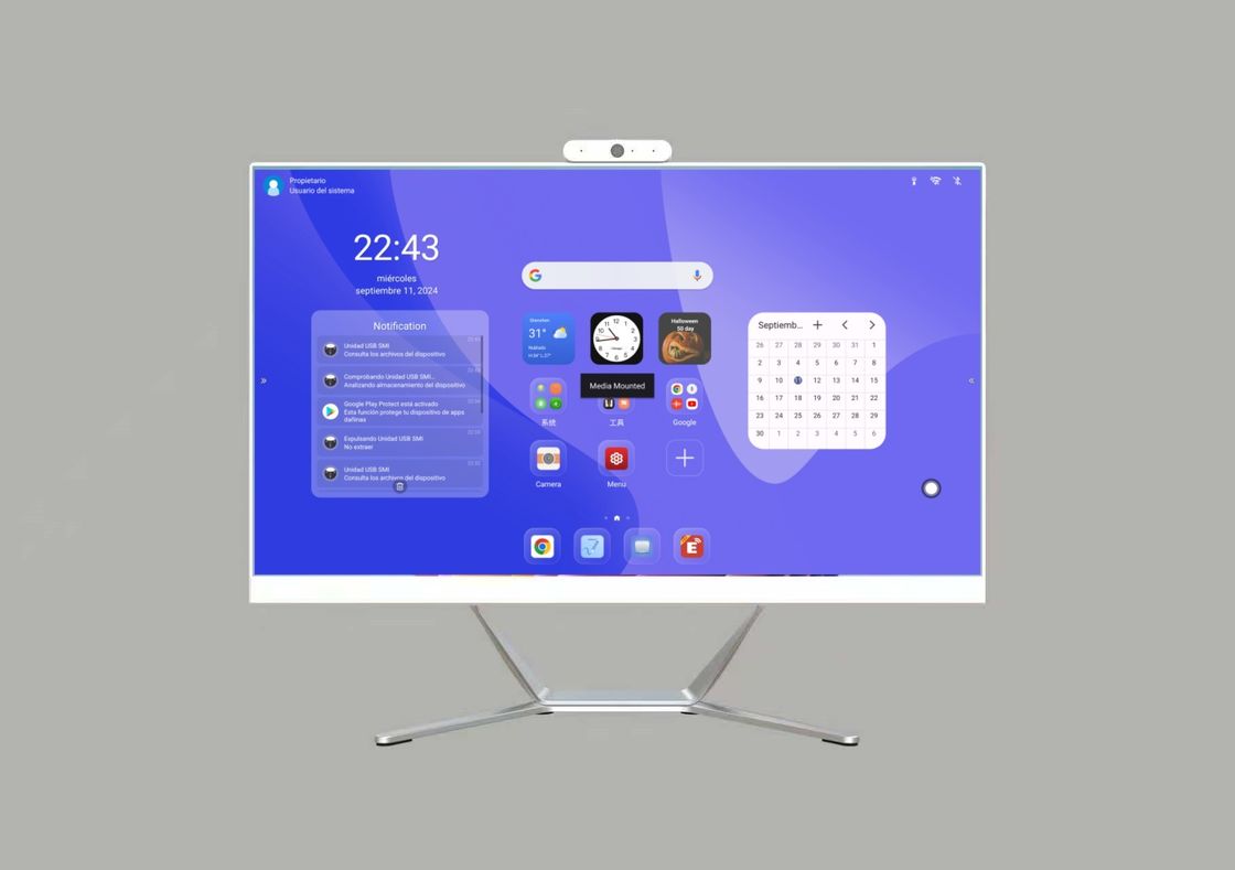 Fabryczny bezpośredni 21,5' 23,8' 27 cali Monitor z wbudowaną kamerą internetową Android i Win System Capacitive Touch