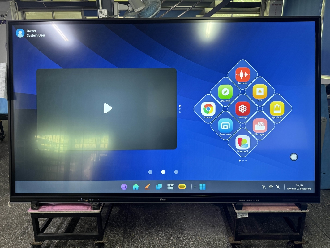 Sprzedaż hurtowa technologii dotyku na podczerwień Interaktywny monitor z ekranem dotykowym 150W Pobór mocy 178° Kąt widzenia Wbudowany Android 13 14 Do wyboru Sprzęt edukacyjny dla szkół