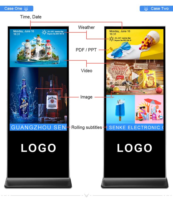 Przenośny ekran plakatu LED Przenośny podłogowy wyświetlacz LED do reklamy komercyjnej i imprez
