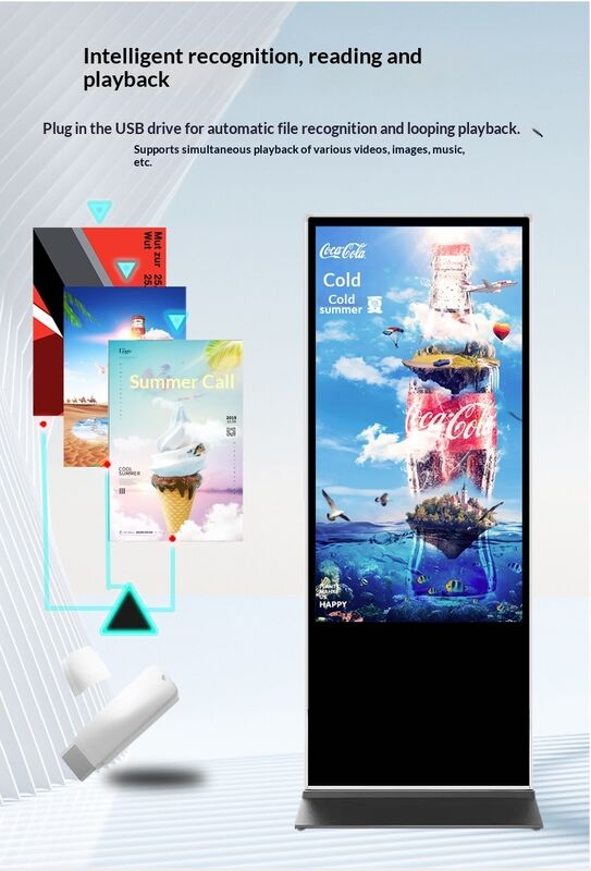 Digital Signage z kątem widzenia >178° i temperaturą przechowywania -20°C do 60°C z CMS opartym na chmurze lub na miejscu