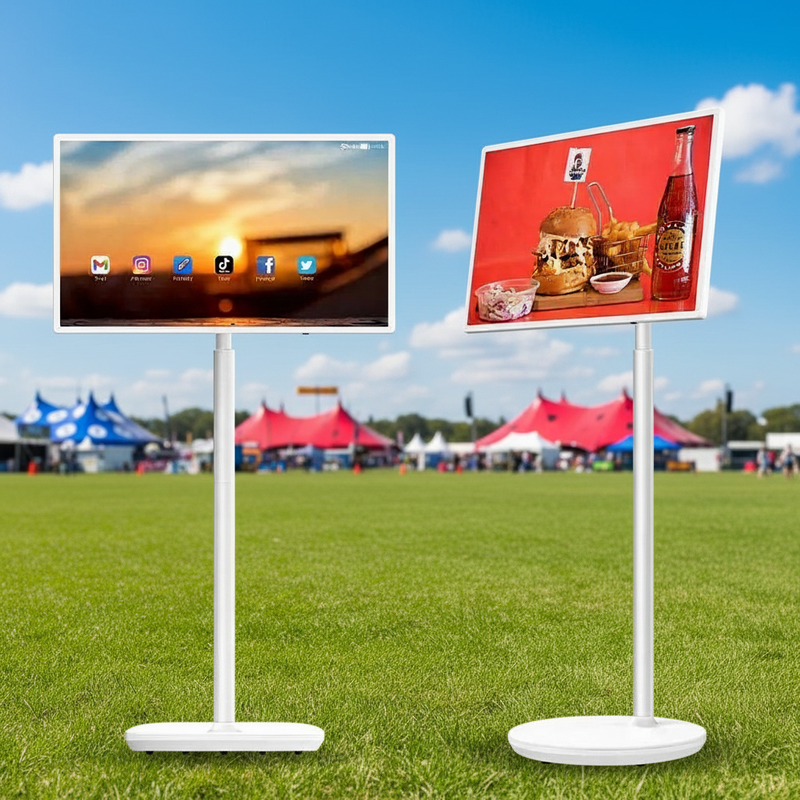 Przenośny 24,5 cali Android 13 Smart Reklamowy Ekran Ekran wewnętrzny Interaktywny Digital Signage Ekran dotykowy Telewizor przenośny