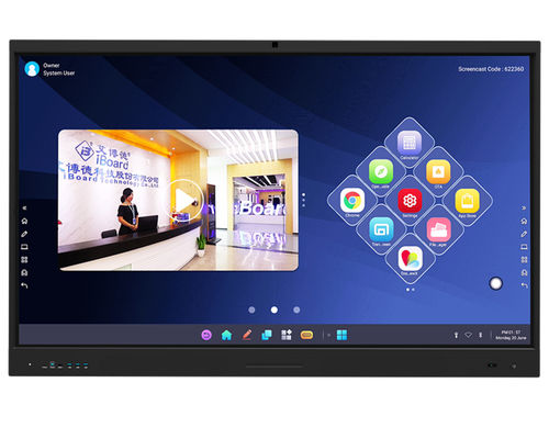 75-calowy IBoard Ultra HD 4K rozdzielczość Interaktywny płaski panel wyświetlacz ¢ cyfrowy interaktywny tabliczka z ekranem wielofunkcyjnym, anty-błysk i trwały ekran do spotkań w klasie