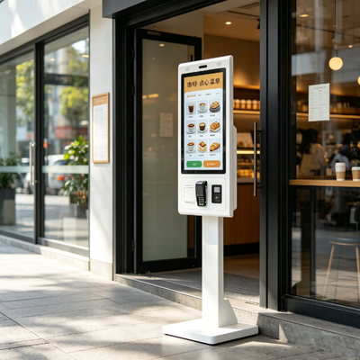 Kiosk zamówień o pojemności dotykowej z skanerem QR